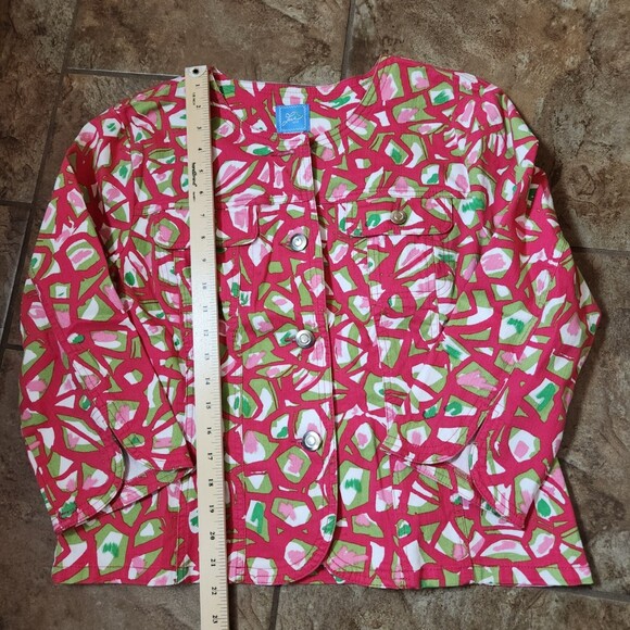 Lark Lane Women’s Button Down Shirt – Size 14, Pink Multicolor, 3/4 Sleeve - Picture 8 of 9